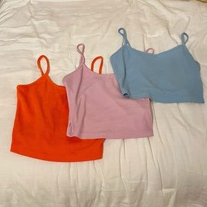 set of 3 amazon crop tanks